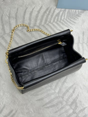 PRADA 25S ENCHAINE MINI BAG 22 IN BLACK CALFSKIN GOLD HARDWRE