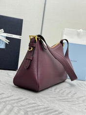 PRADA 25S AIMEE MEDIUM SHOULDER BAG 31 IN BURGUNDY CALFSKIN