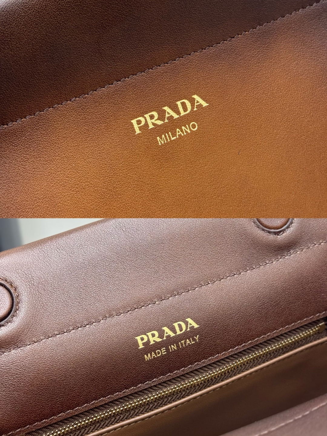 PRADA 25S ENCHAINE MINI BAG 22 IN COGNAC CALFSKIN GOLD HARDWARE