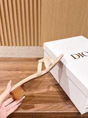 DIOR 26S HEEL SANDALS IN BEIGE CALFSKIN STRAPPY