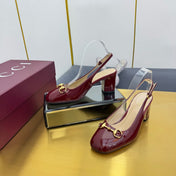 GG HIGH HEELS 65 IN RED GLOSSY LEATHER WITH GOLD HARDWARE