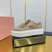WASH SNEAKER IN DARK BEIGE DENIM