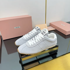 PLUME NAPPA SNEAKERS IN LIGHT GREY CALFSKIN