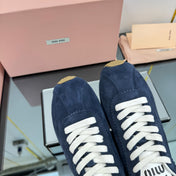PLUME NAPPA SNEAKERS IN NAVY BLUE SUEDE