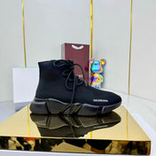 BALENCIAGA 25S SPEED 2.0 LACE-UP SNEAKERS IN BLACK KNITTED STYLE 3
