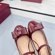 GG MARY JANE 25S IN RED LAMBSKIN WITH BOW