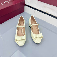 GG MARY JANE 25S IN LIGHT YELLOW LAMBSKIN WITH BOW