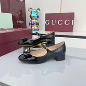 GG MARY JANE 25S IN BLACK LAMBSKIN WITH BOW