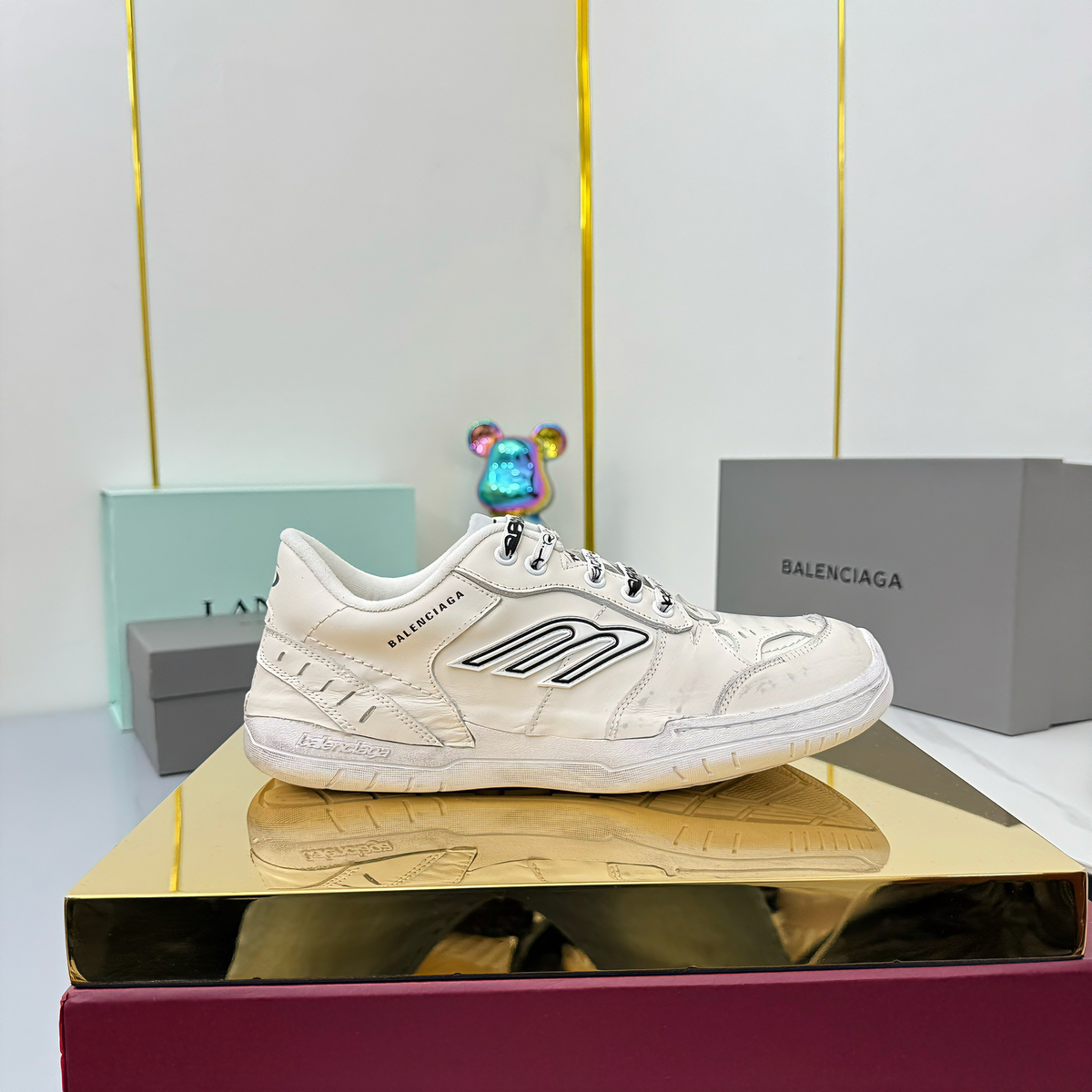 BALENCIAGA 25S SNEAKERS IN WHITE LEATHER