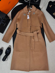 HERMES 25S REVERSIBLE LONG CASHMERE COAT 242