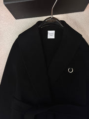 HERMES 25S LAPEL-COLLAR CASHMERE COAT 210
