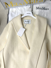 MAX MARA 25S CASHMERE COAT WITH FOX FUR TRIM 235