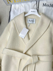 MAX MARA 25S CASHMERE COAT WITH FOX FUR TRIM 235