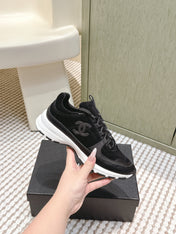 CHANEL 25S LUXURY SNEAKERS IN BLACK CALFSKIN AND SUEDE