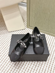 CHANEL 25S MARY JANES IN BLACK SHEARLING AND GROS GRAIN