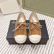 CHANEL 25S MOCCASINS IN BROWN AND LIGHT GREY SUEDE