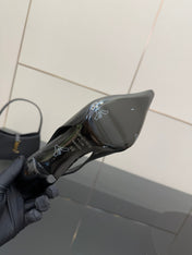 YSL 25S SLINGBACK HIGH HEELS 90 MM IN BLACK LAMBSKIN WITH GOLD HARDWARE STYLE 10