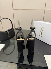 DIOR 26S HIGH HEEL SANDALS 120 MM IN BLACK SATIN