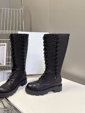 DIOR 25S D-ROAD BOOT IN BLACK GRAINED CALFSKIN