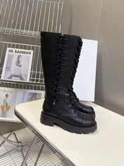 DIOR 25S D-ROAD BOOT IN BLACK GRAINED CALFSKIN