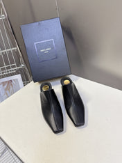 YSL 25S HIGH-HEEL SANDALS 75 MM IN BLACK LAMBSKIN