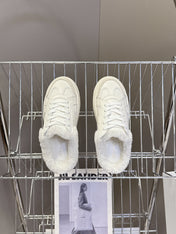 DIOR 25S DIOR STAR SNEAKERS 40 MM IN WHITE LAMBSKIN AND WOOL
