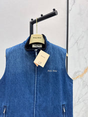 MIUMIU 26S SLEEVELESS DENIM JACKET 958