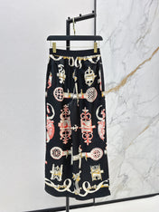 HERMES 25S SILK WIDE-LEG STRAIGHT PANTS 380