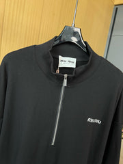 MIUMIU COTTON ZIP-UP SWEATSHIRT STYLE 348