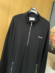 MIUMIU COTTON ZIP-UP SWEATSHIRT STYLE 348