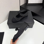 CC BALLET FLATS 25S IN BLACK FABRIC WITH BOW