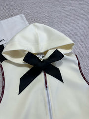 CC 25 Bow Hooded Swimsuit Ivory Polyester Fiber