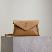 YSL 25S CALYPSO MINI 19 IN CARAMEL LAMBSKIN GOLD HARDWARE