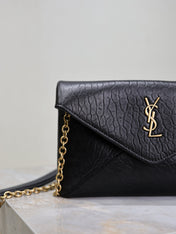 YSL 25S CALYPSO MINI 19 IN BLACK LAMBSKIN GOLD HARDWARE