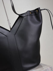 YSL 25S Y LARGE HOBO 50 IN BLACK CALFSKIN GOLD HARDWARE