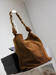 YSL 25S AMALIA 50 IN DARK CARAMEL SUEDE GOLD HARDWRE