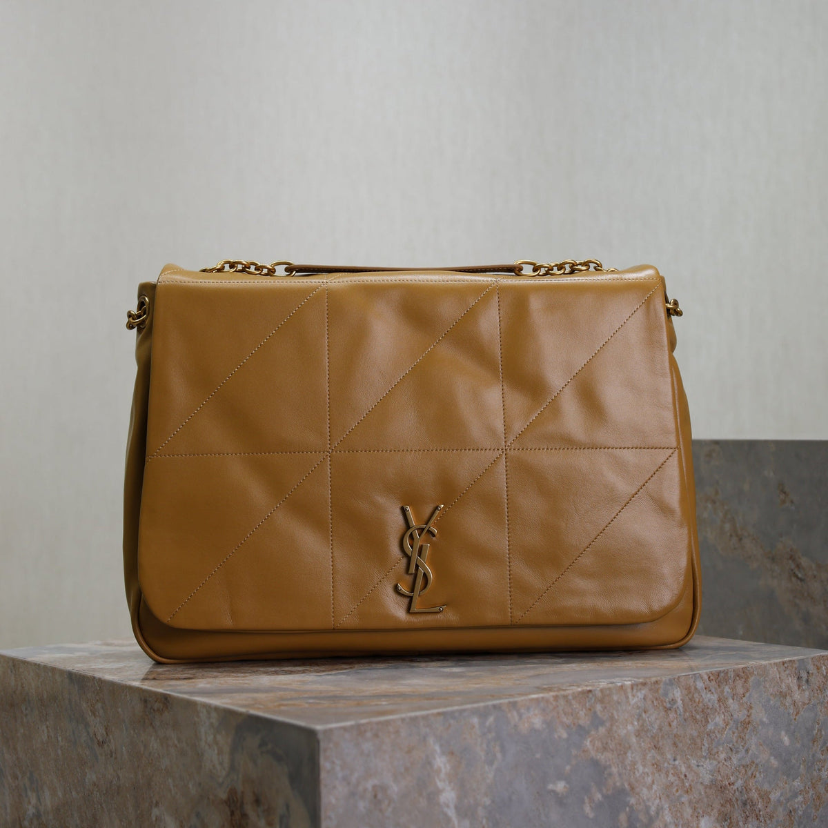 YSL 25S LARGE JAMIE 43 IN DARK GOLDENROD LAMBSKIN GOLD HARDWARE