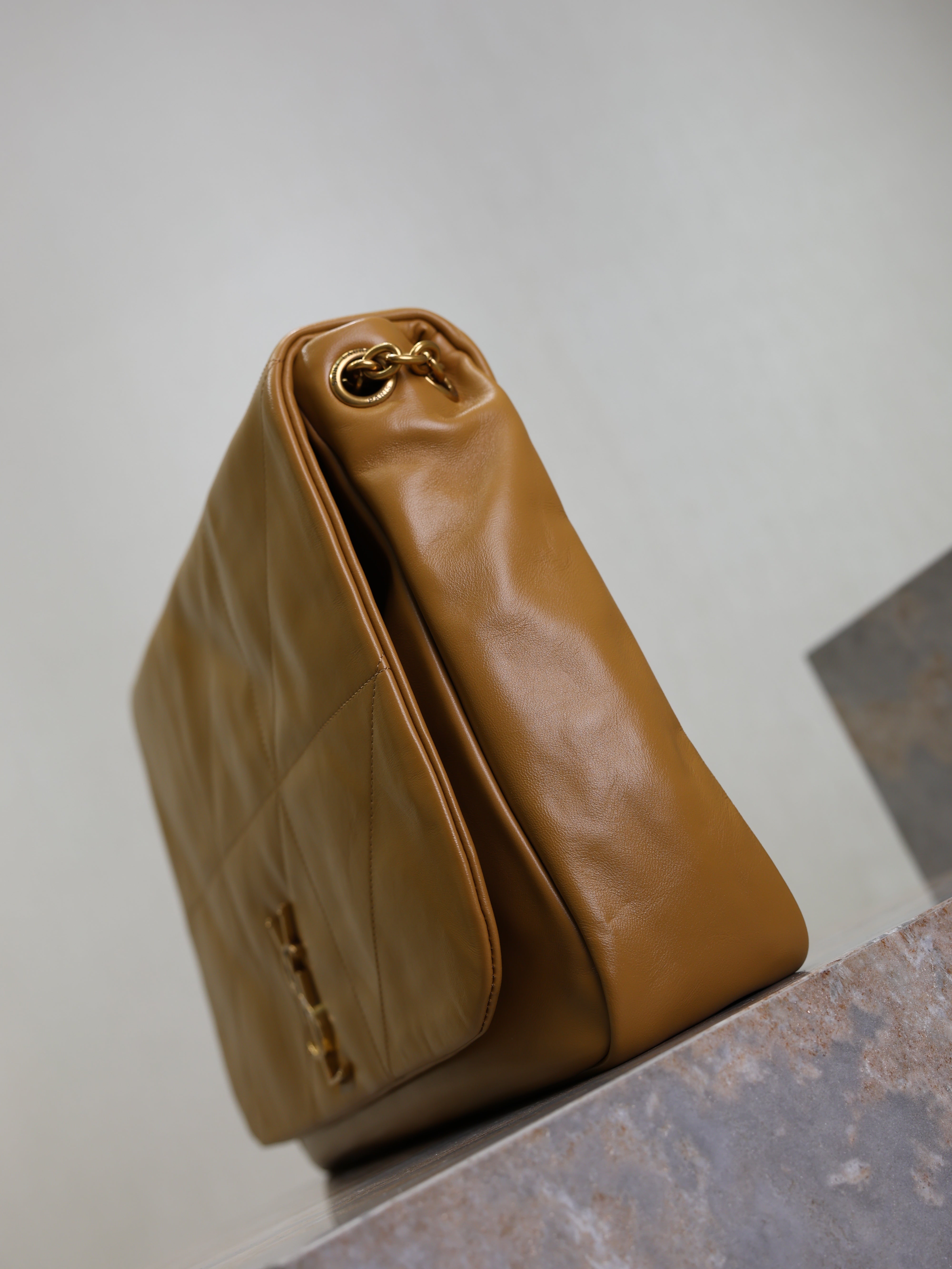 YSL 25S LARGE JAMIE 43 IN DARK GOLDENROD LAMBSKIN GOLD HARDWARE