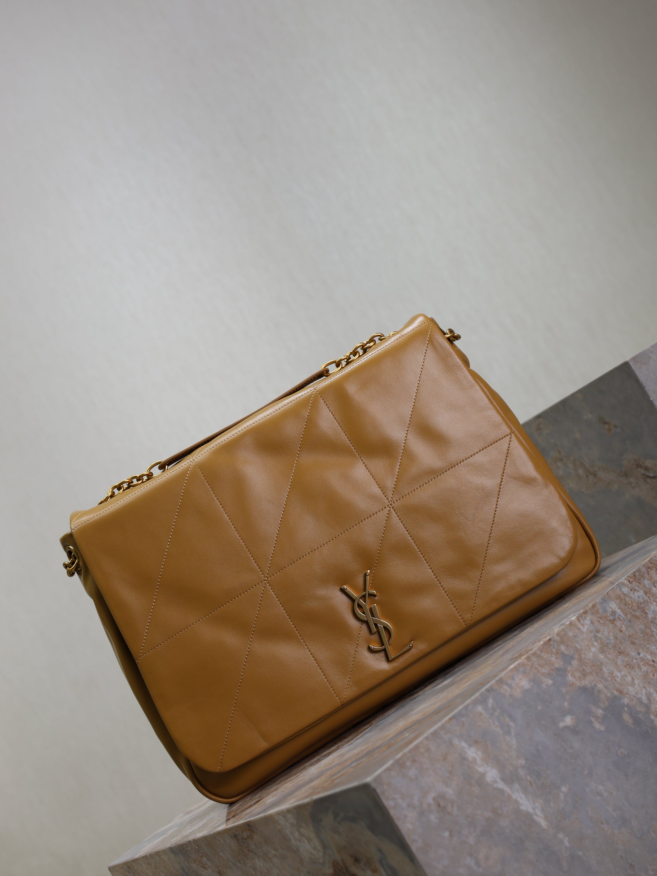 YSL 25S LARGE JAMIE 43 IN DARK GOLDENROD LAMBSKIN GOLD HARDWRE