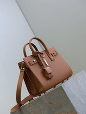 YSL 25S SAC DE JOUR MM 26 IN CHESTNUT BROWN SUPPLE GRAINED CALFSKIN