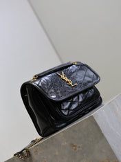 YSL 25S NIKI BAG 22 IN BLACK GLOSSY CALFSKIN GOLD HARDWARE