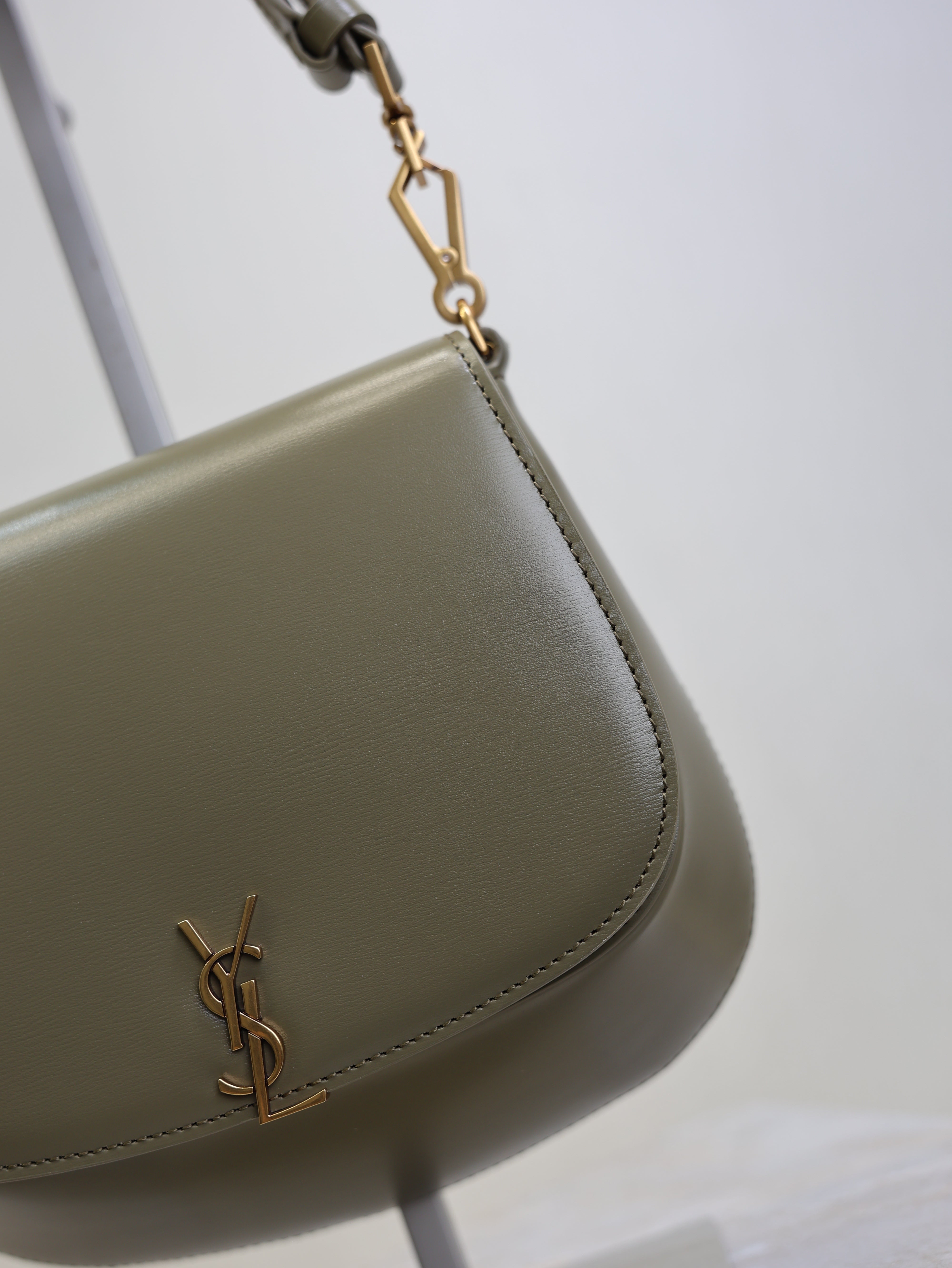YSL 25S MINI VOLTAIRE 21 IN DEEP MUSK CALFSKIN SAINT LAURENT GOLD HARDWRE