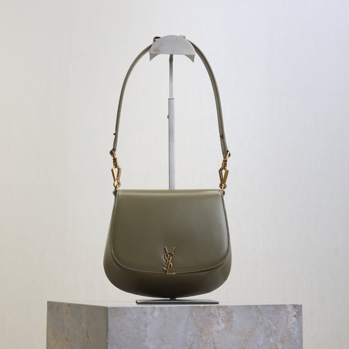 YSL 25S MINI VOLTAIRE 21 IN DEEP MUSK CALFSKIN SAINT LAURENT GOLD HARDWARE