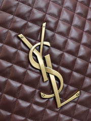 YSL 25S ICARE 27 IN ROUGE CABERNET QUILTED CALFSKIN GOLD HARDWRE