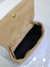 YSL 25S JAMIE 4.3 MINI 20 IN CARAMEL COGNAC SUEDE GOLD HARDWRE