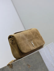 YSL 25S JAMIE 4.3 MINI 20 IN CARAMEL COGNAC SUEDE GOLD HARDWARE