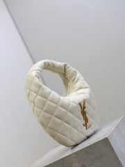 YSL 25S ICARINO 17 IN WHITE QUILTED CALFSKIN GOLD HARDWRE