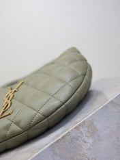YSL 25S ICARE BABY 17 IN DARK OLIVE QUILTED CALFSKIN GOLD HARDWARE