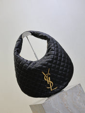 YSL 25S ICARE HOBO 44 IN BLACK QUILTED CALFSKIN GOLD HARDWARE