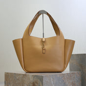 YSL 25S LE 5 À 7 BEA 50 IN DARK CARAMEL CALFSKIN GOLD HARDWARE